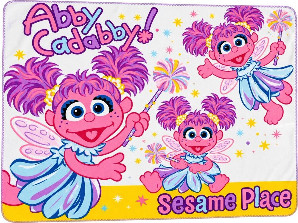 Sesame Street Abby Cadabby Fleece Throw Blanket 60x48 Pink Fairy Kids